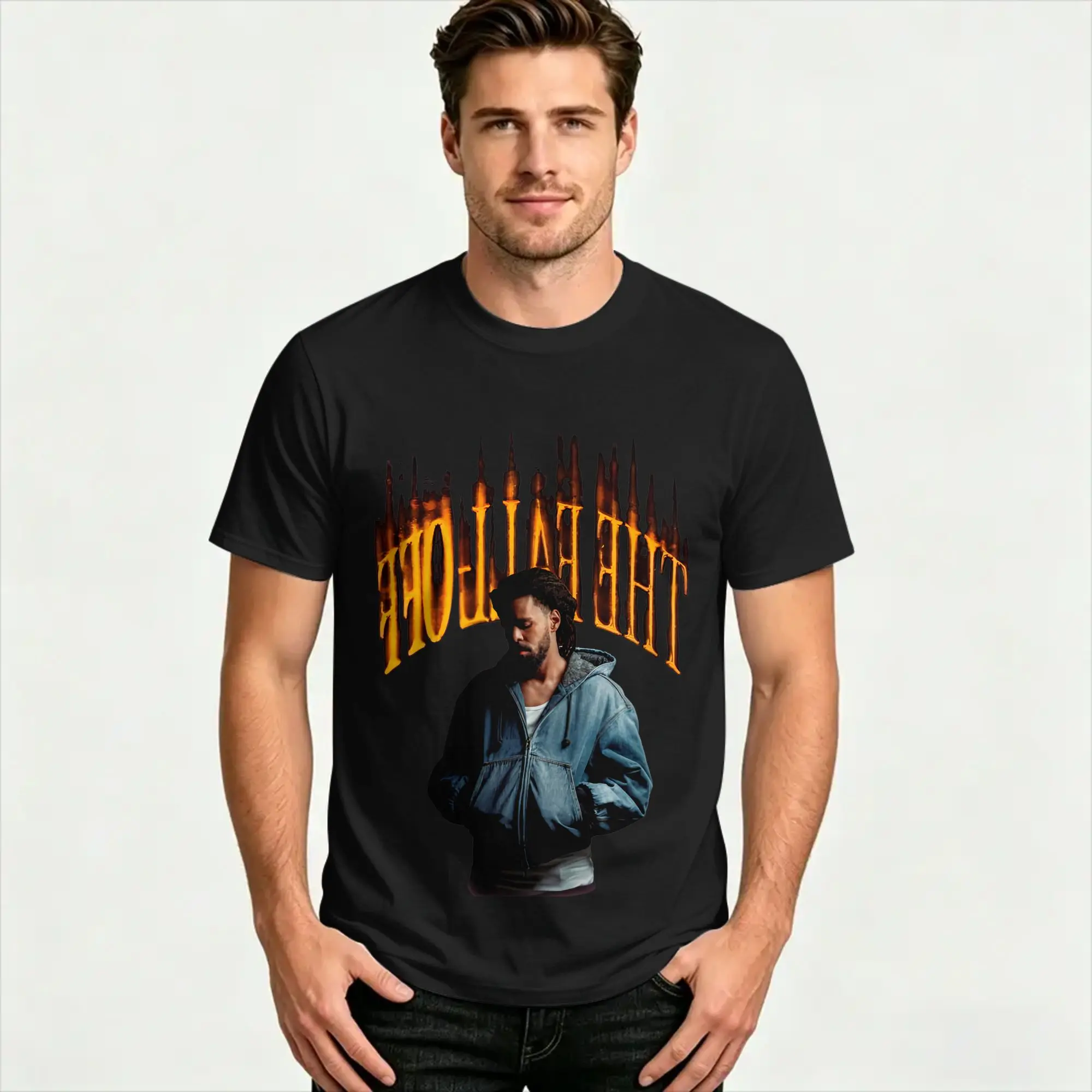 J Cole The Fall Off World Tour T-Shirt  Harajuku T-Shirts Short-Sleeved Y2K Retro Tshirt Beach Cotton Oversized Top Tees