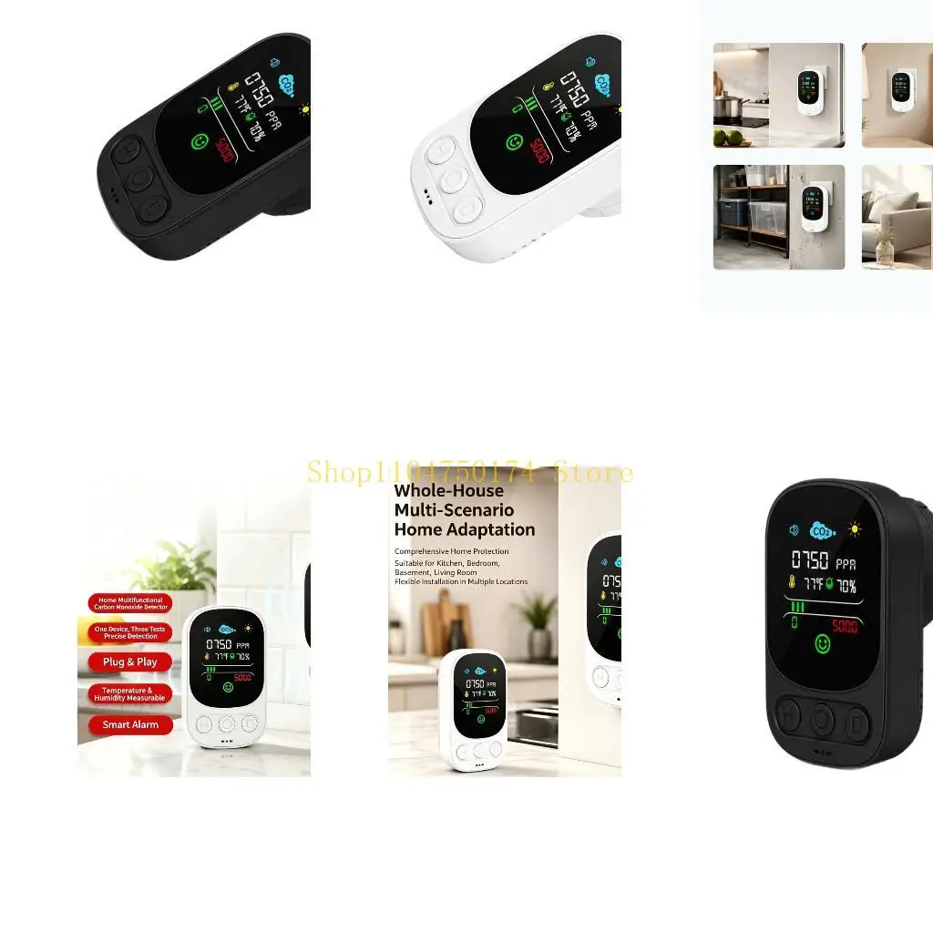 Carbon Monoxide Monitor with Face-Mounted Screen and Three Input Keys Top Sale