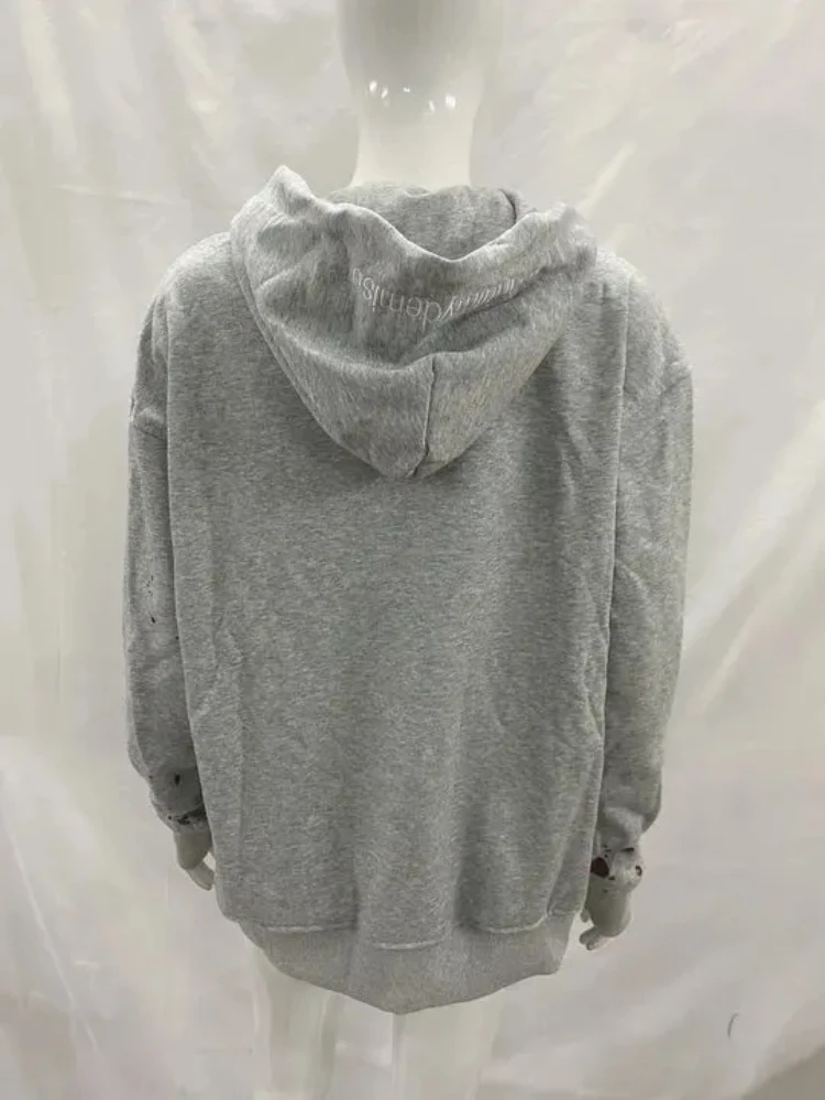 Sudaderas con capucha góticas para hombre y mujer, ropa de calle minimalista europea y americana, figura de moda de otoño, letras bordadas