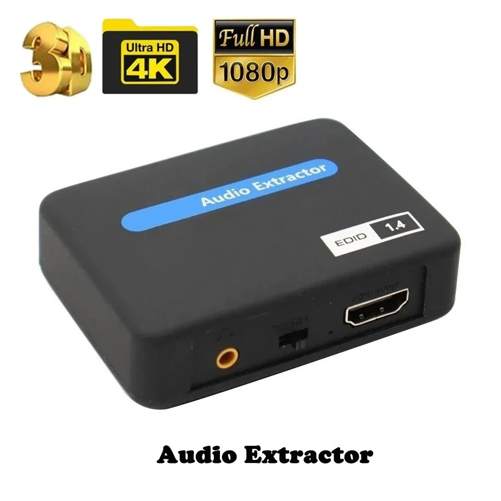 HD-compatible Audio Extractor 4K X 2K HDtoHD Optical TOSLINK SPDIF + 3.5mm Stereo Extractor Audio Splitter with usb cable