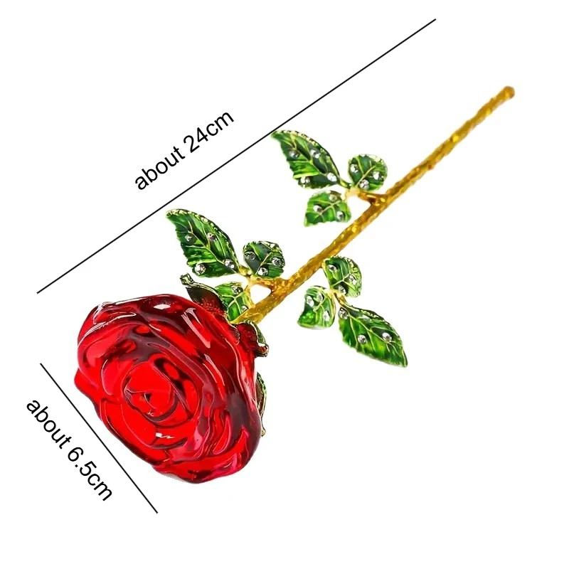 1pc Rose Crystal Craft Decoration Creative Flower Desktop Home Living Room Bedroom Interior Decoration Supplies