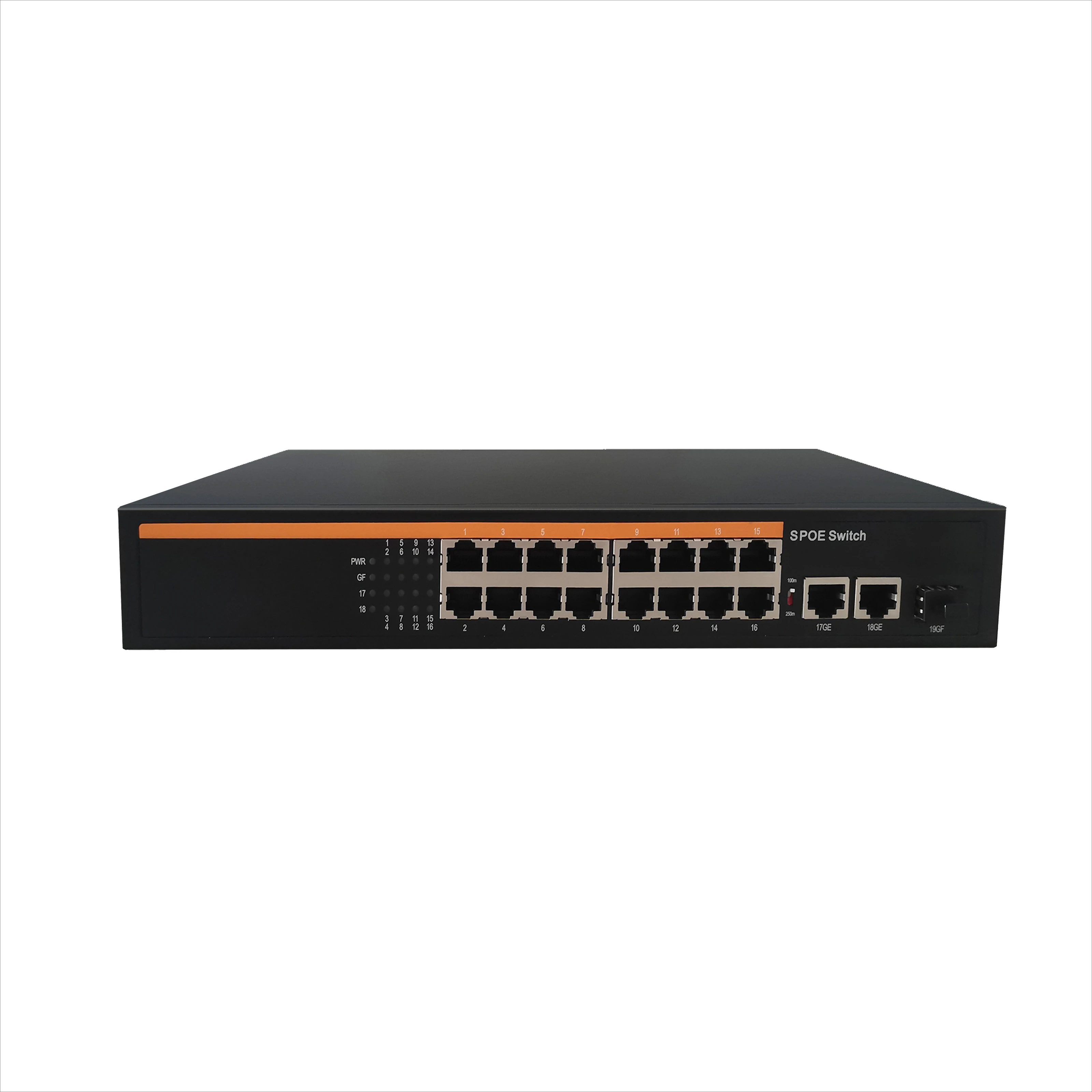 Smart Gigabit 16 100M PoE Ports Non-Standard Passive PoE Switch 2 10/100/1000Mbps Uplink 1SFP Building Intercom 15V 24V