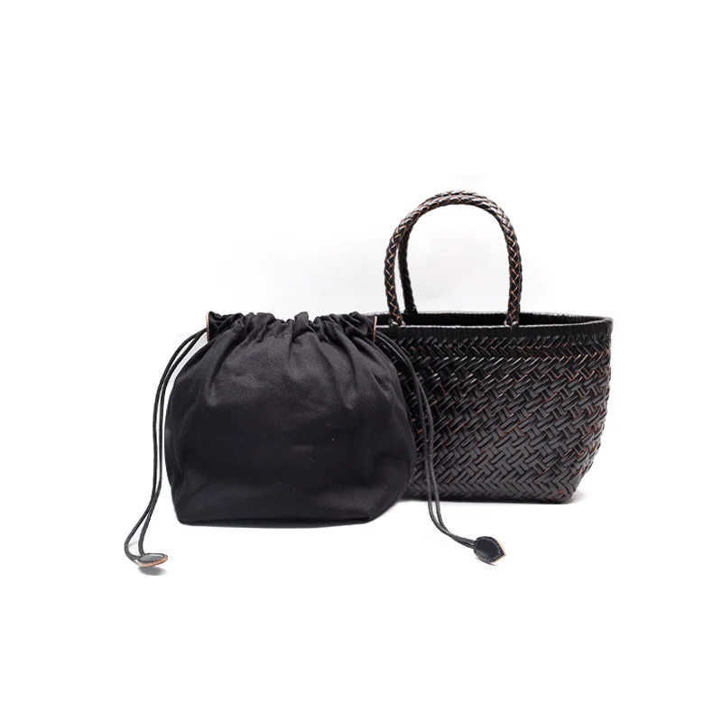 Genuine Leather Tote Bags Luxury Designer Handbag Handwoven Weaving Casual Shopping Bag Vintage Big Tote Purse Hand Bags