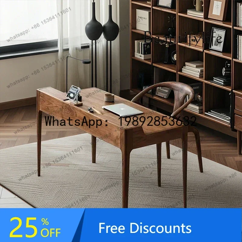 

Solid Wood Desk Small Apartment Home Study Computer Desk Bedroom Study Against The Wall New Chinese Office Desk