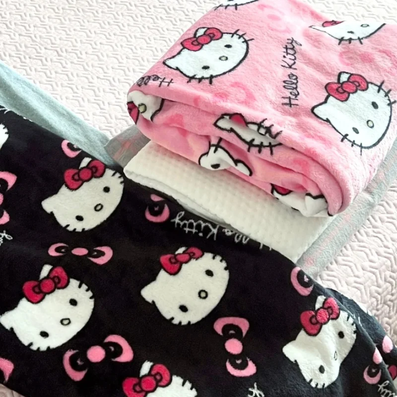 Hello Kitty Winter Warm Sleeper Pants Cute Cartoon Home Girls' Pants Can Wear Outdoor Casual Loose Practical Christmas Gift