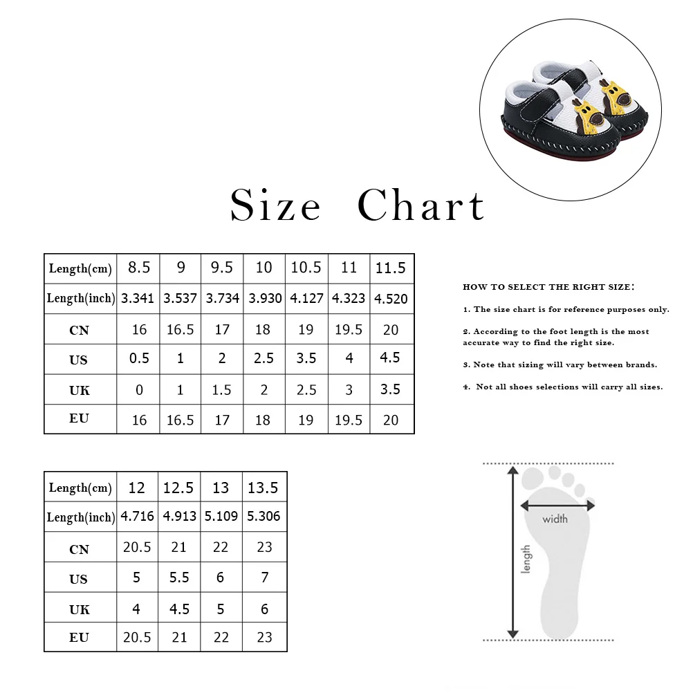 

1Pair Baby PU Shoes Prewalker Soft Anti Slip Cartoon Pattern Breathable Infant Toddler Footwear Baby Prewalkers