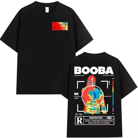 New B2O T-shirts Men Fashion Cotton BOOBA Printed Short Sleeve T Shirt Women Casual Harajuku Streetwear Tee Tops Men Clothing