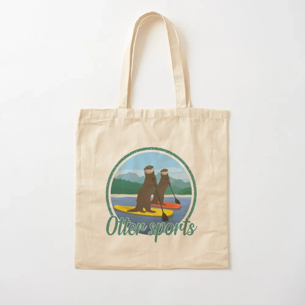 

Otter sports emblem pun Tote Bag reusable shopping bag bags for women Canvas bag tote bags aesthetic