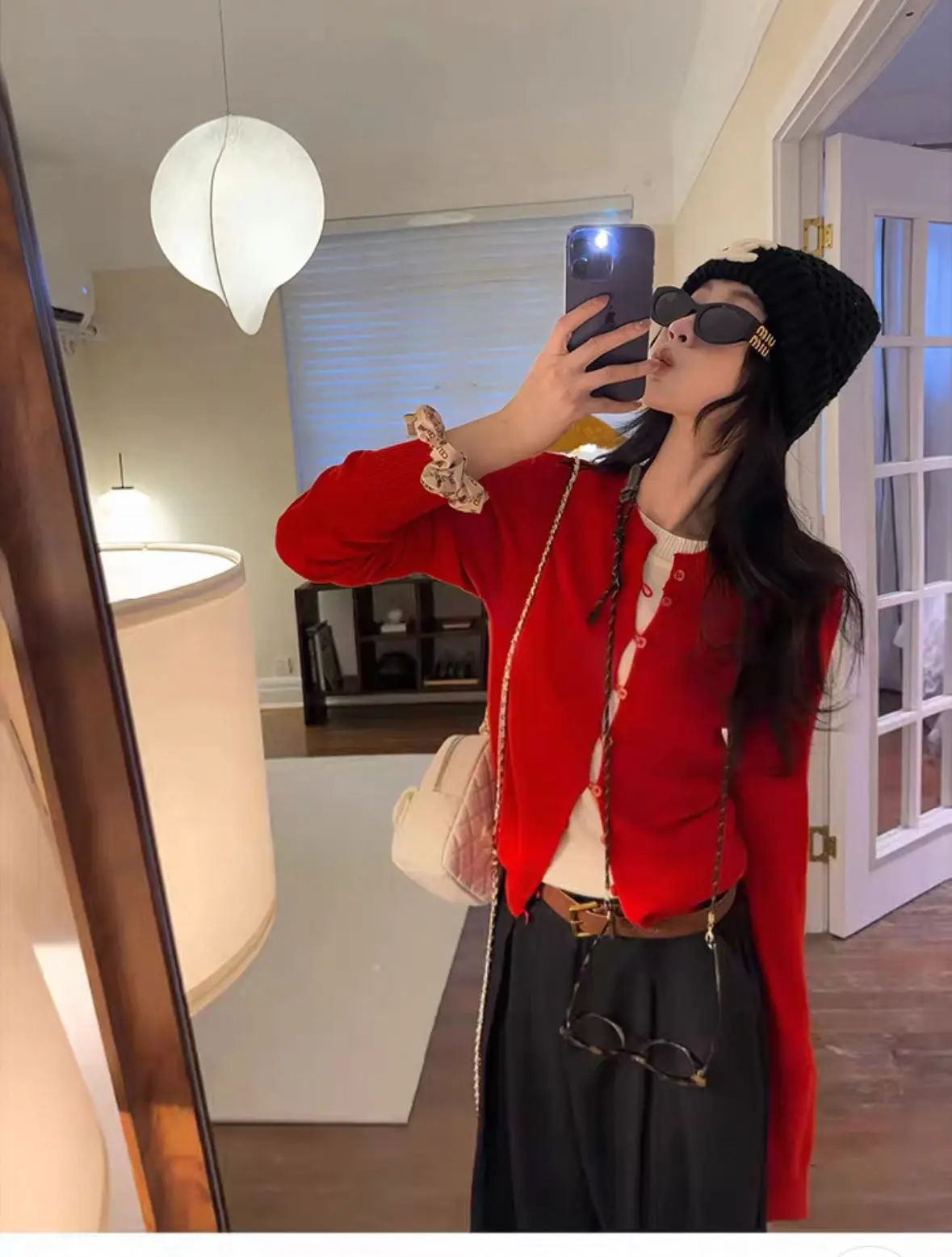 Suéter de Punto Elástico Suave con Cuello Redondo, Manga Larga, Color Puro, Botones, Estilo Coreano, Corte Hoado, Novedad d...