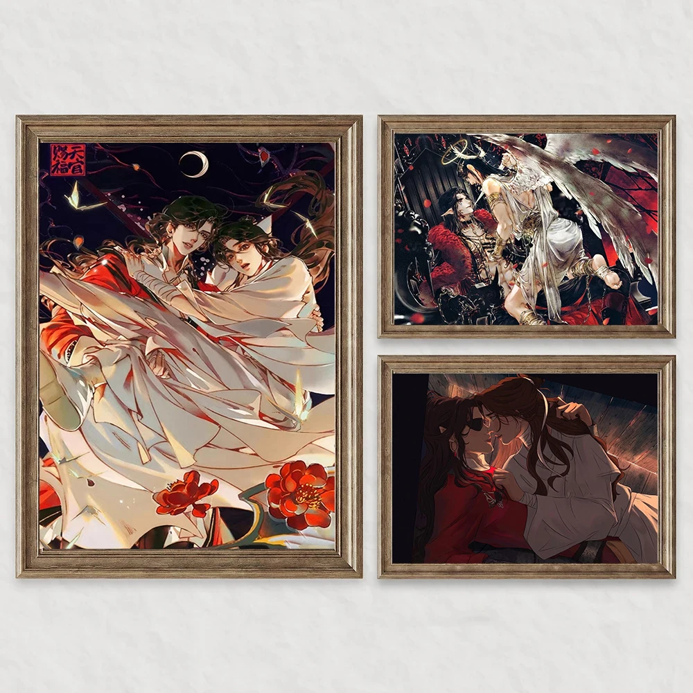 Chinese Anime Heaven Official Blessing Xie Lian Hua Cheng BL Poster Print Wall Art Pictures Canvas Painting Room Home Decor Gift