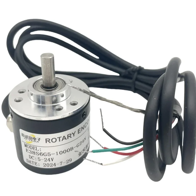 

38S6G5-B-G24N Rotary Incremental Encoder AB 2 Phase connection 50/100/200/360P/R 5-24V Solid Shaft DC Open collector output NPN