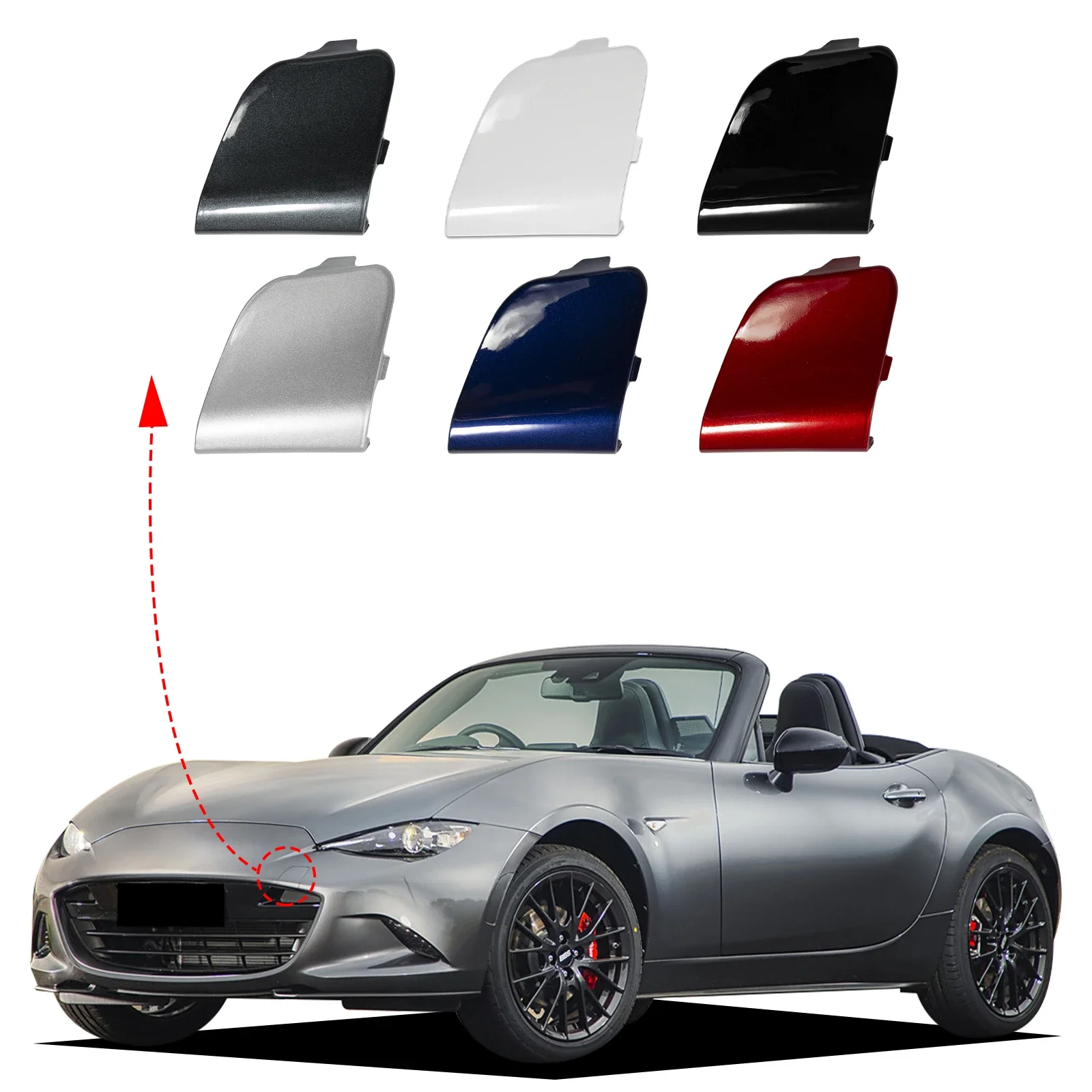 

OLANGDA Front Bumper Tow Hook Cover Cap For Mazda MX-5 Miata Mk3 2016 2017 2018 2019 2020 2021 2022 2023 N24350A11