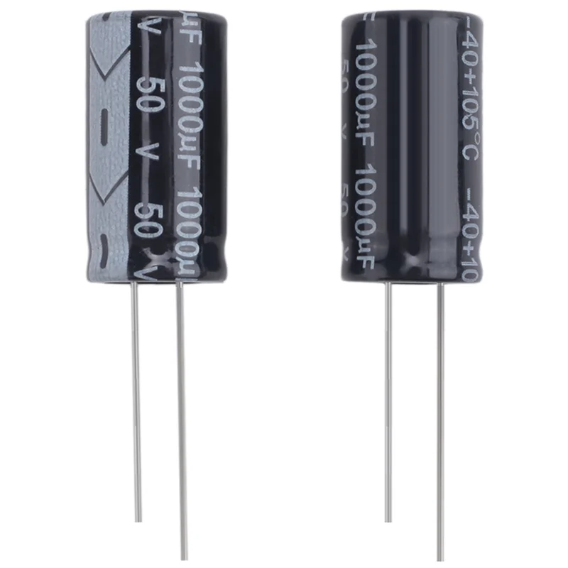 B25B شعاعي مُكثَّف كهربائيًا 50 V 1000 U F 105 C 25 X 13 مم - أسود (عبوتان)