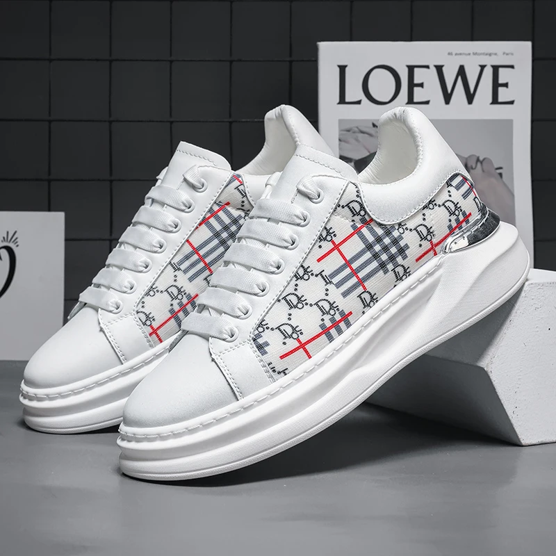 أحذية رياضية رجالية من الجلد الطبيعي أحذية كاجوال قابلة للتنفس خفيفة مضادة للانزلاق أحذية بدون كعب للمشي على طراز الأكاديمية أحذية تنيس ماسكولينو #1