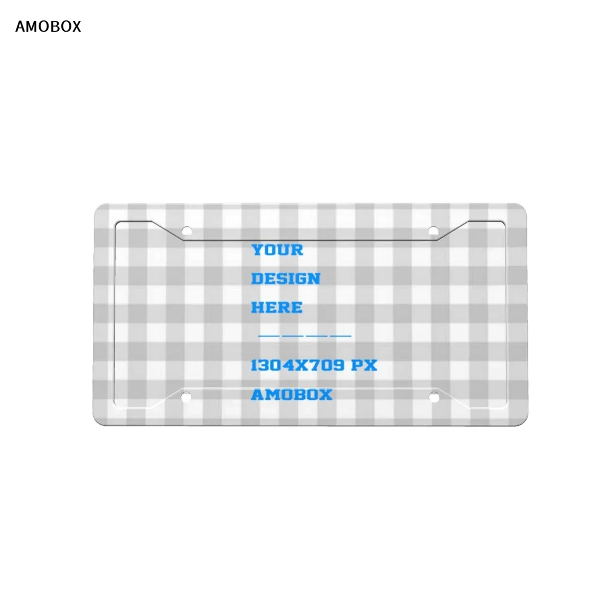 AMOBOX-Personalized License Plate Holder, 4 Round Hole, Custom Text, Auto Tag