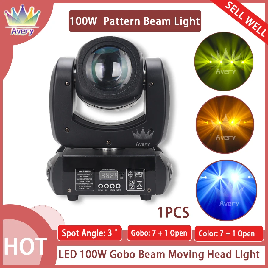 

No Tax 1Pcs Moving Head LED 100W Beam DMX Light With 8 Colors 8 Gobos Rotating Prism Effect Sound Arrive For DJ Party Club Event