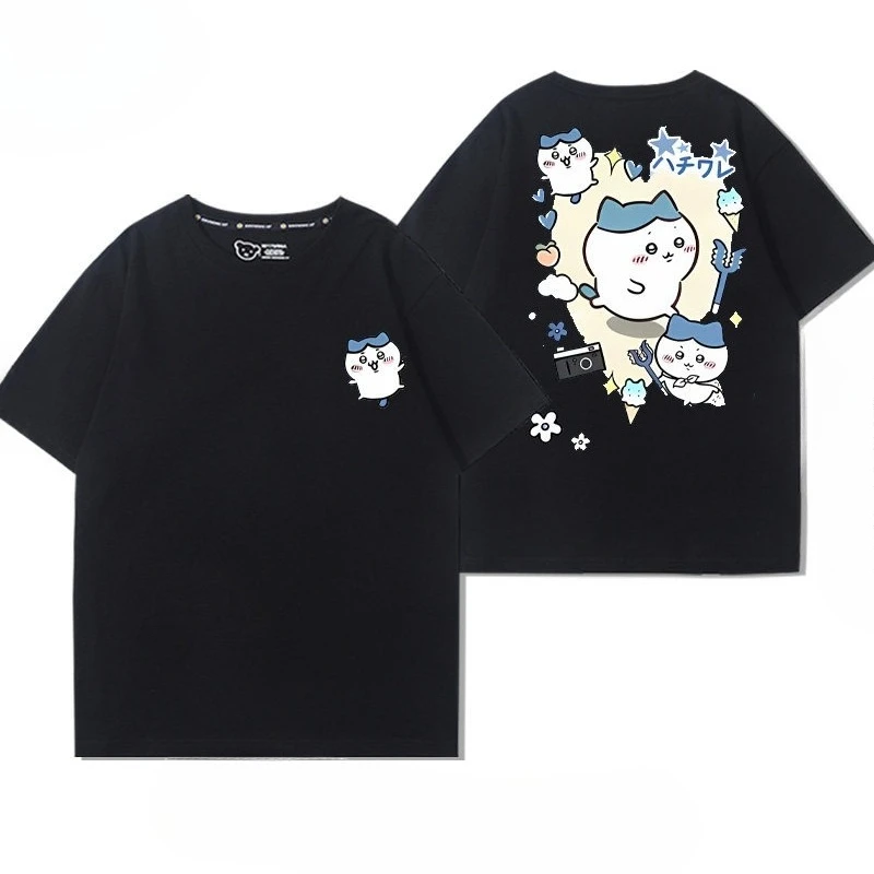 Chiikawa Usagi Niedliches Anime-Grafik-T-Shirt, Unisex, lockerer O-Ausschnitt, lässiges Sommer-Kurzarm-Oberteil im Harajuku-Streetwear-Stil für den Alltag – Detail 12