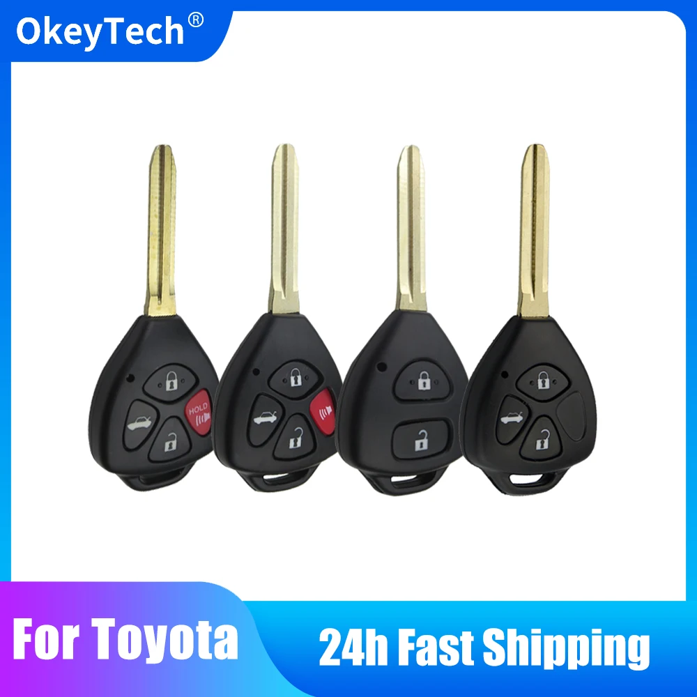 

OkeyTech Key Shell For Toyota Corolla Camry Reiz RAV4 Crown Avalon Venza Matrix Blank 2/3/4 Button Remote Car Key Case TOY43