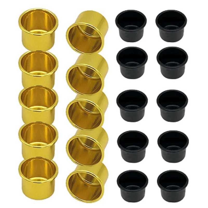 10pcs/lot Aluminium Candle Holders Gold/Black/Silver Candlestick Holder Cup Drip Protectors Empty Case Candle Making Containers