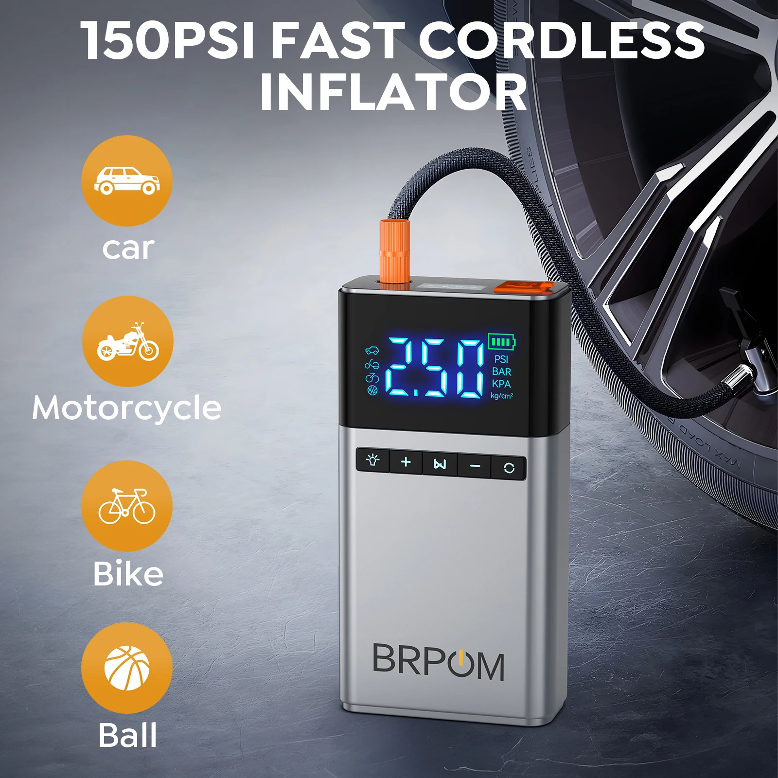 4000A Car Jump Starter (26800mAh High Capacity) – Portable Power Bank, 150PSI Tire Inflator, and Emergency Jump Starter for Cars and Motorcycles.