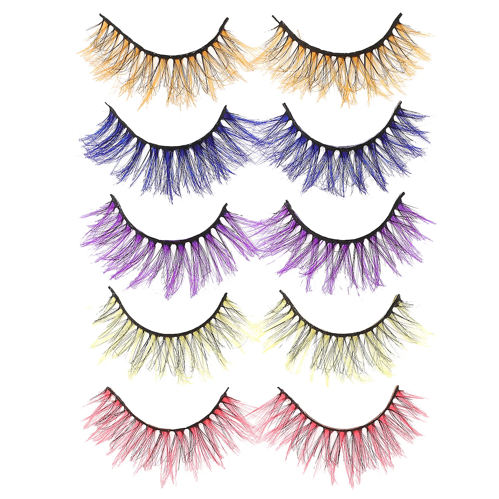 5 uds pestañas reutilizables pestañas postizas tupidas mujeres accesorios de maquillaje de ojos rendimiento decorativo Cosplay hecho a mano
