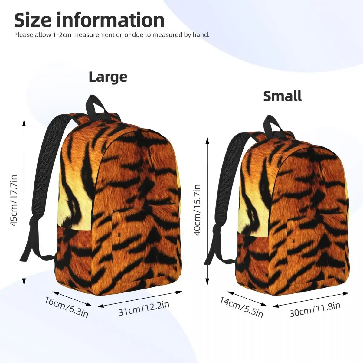 Realistische Tiger Haut Rucksack für Kindergarten Grundschule Schüler Haut Tier Bücher tasche Junge Mädchen Kinder Leinwand Tages rucksack Tasche