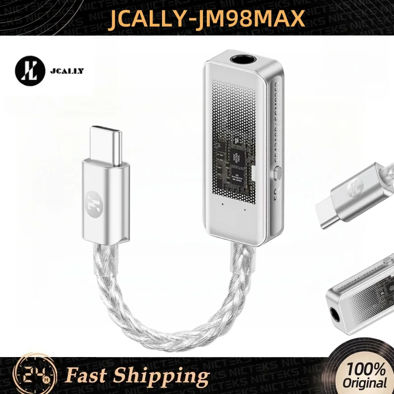 

JCALLY JM98MAX Высококачественный портативный усилитель для наушников с цифровым декодированием звука CS43198 ЦАП SGM8262 OPAMP 32 бит 384 кГц TypeC до 3,5 мм