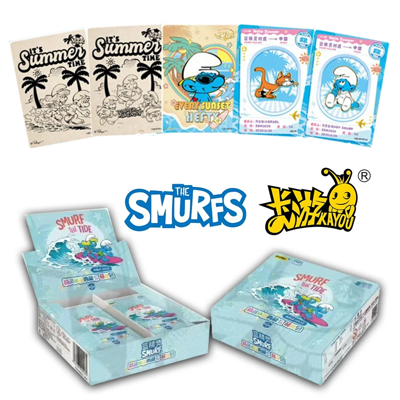 

2025 New KAYOU Original Anime Smurfs Card Elf's Wonderful Journey Fun Pack Peripheral Game Collection Card Kids Toys Gift