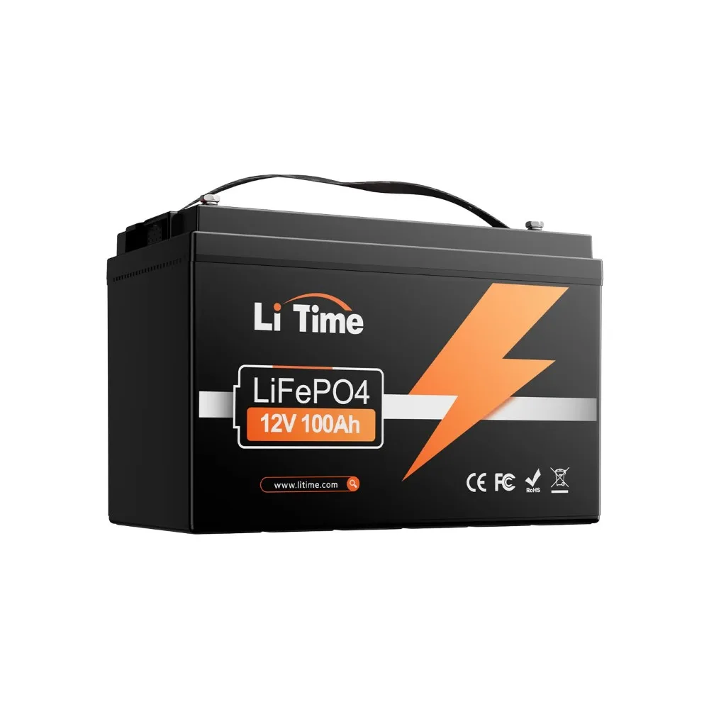 12V 100Ah LiFePO4 Battery, Group 31 Deep Cycle Rechargeable Battery with 15000 Cycles & 1.28kWh for RV, Van, Boat, Custom