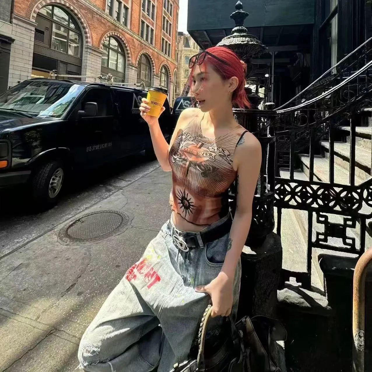 

Мужские джинсы свободного кроя American Sle High Street, прямые, из хлопка, повседневные, молодежные, летние, модные