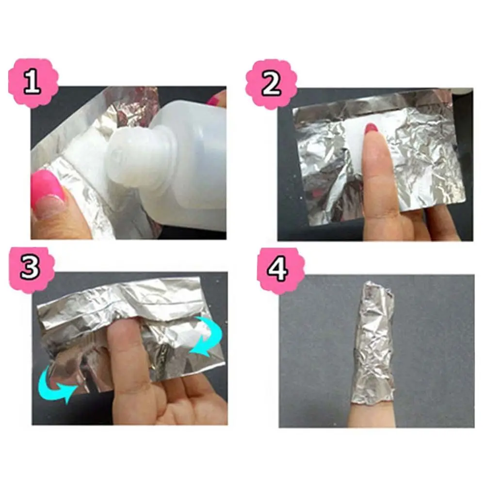 

250 шт. толстых фольгированных салфеток для снятия гель-лака, для домашнего и салонного маникюра, для акрилового геля