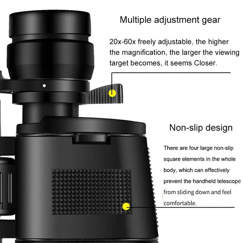 BORWOLF 20-60X70 Binoculars High Magnification Long Focal Length 70X Zoom Outdoor Huntingonomical Binoculars High Definition