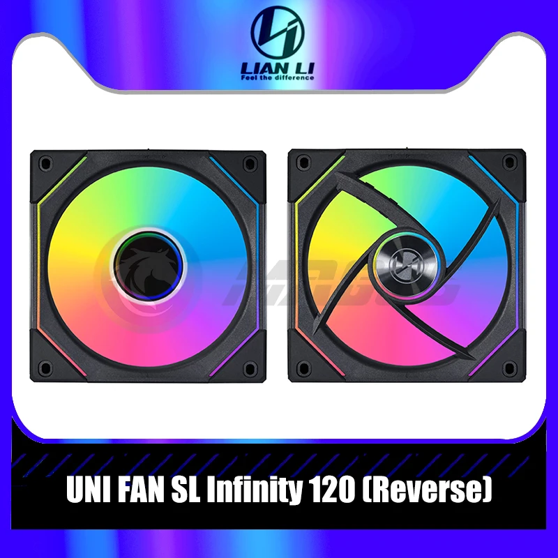 

LIAN LI UNI FAN SL120 Evolution Reverse Blade SL-INF Mirror Gamer Cooler 12cm RGB Daisy-Chain L-connect 3 Cableless,Single Pack