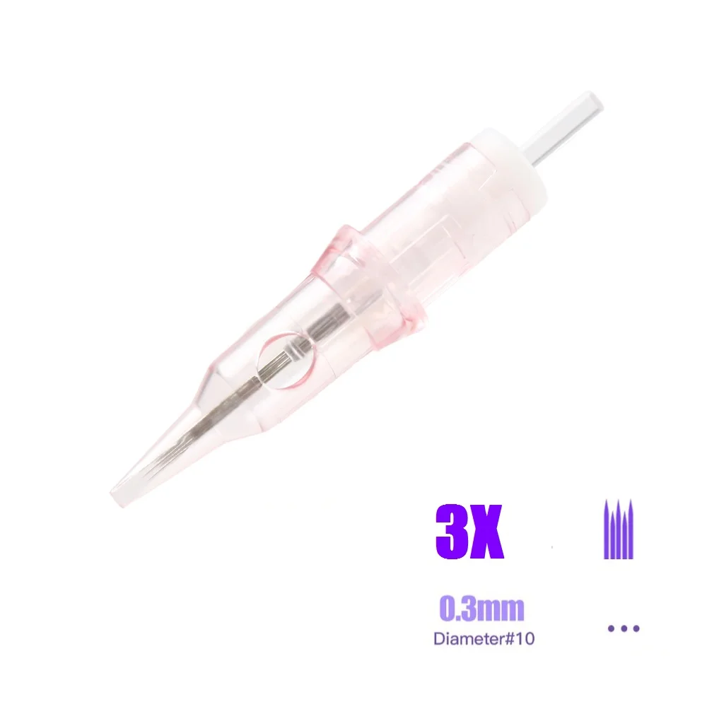 10/20/50 Uds cartuchos de agujas de tatuaje de alta calidad Magnum 3X 3KF tamaño estándar 0,3 MM maquillaje de labios agujas de seguridad de agarre de tatuaje