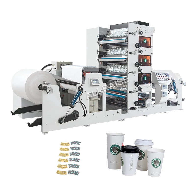 Wide Flexographic Fast Automatic Color Paper Coffee Cup Flexographic Printer Fan Printer Paper Cup Label Flexographic Mach