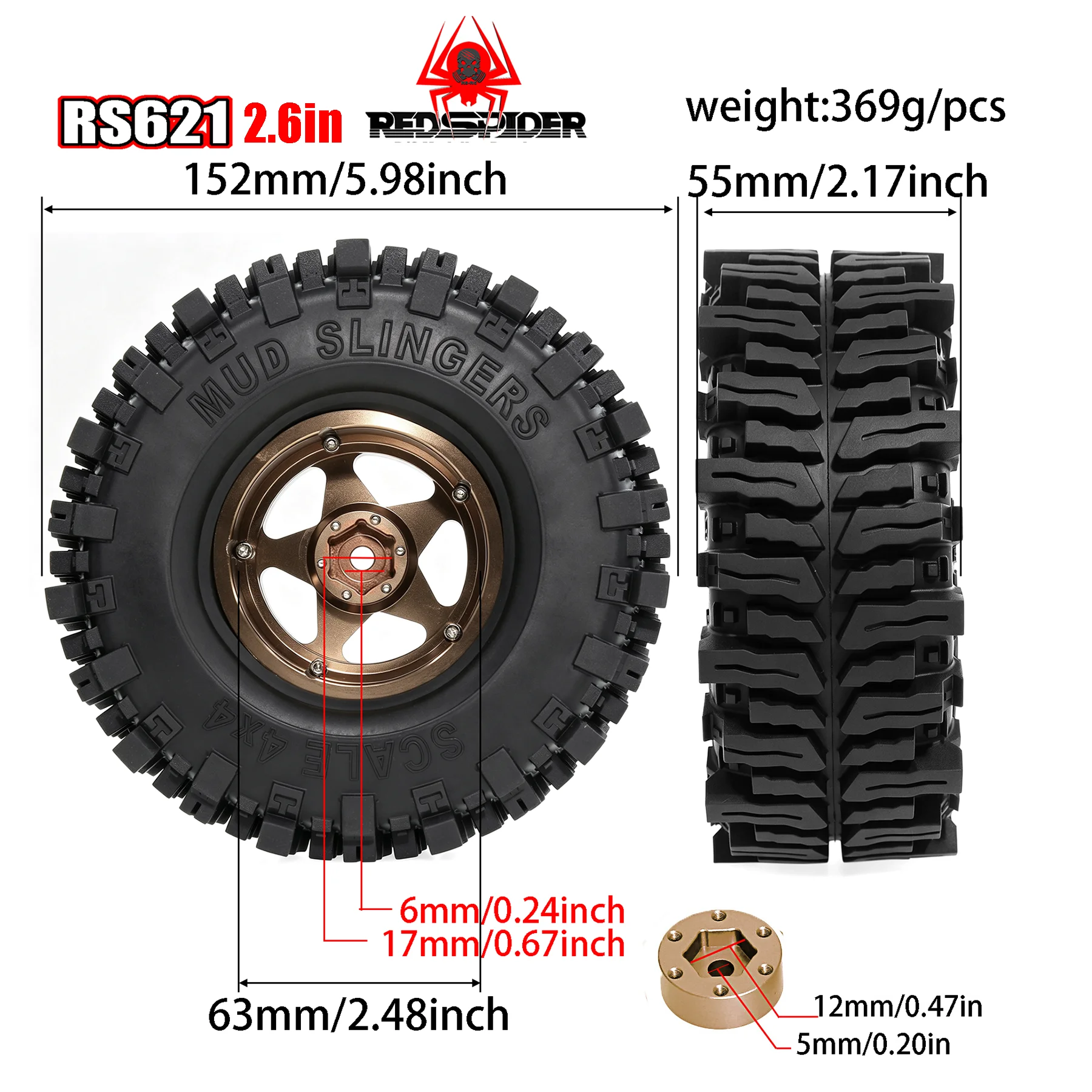RED SPIDER 4Pcs 2.6