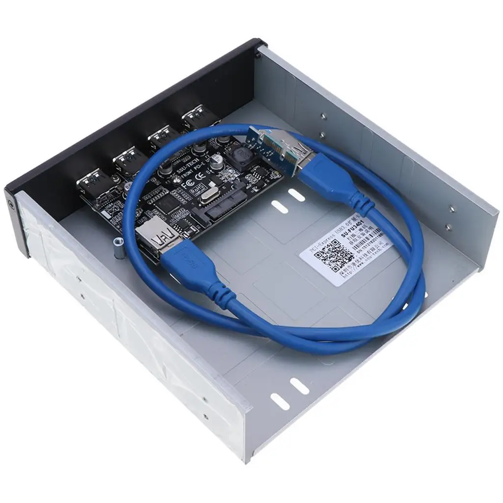 PCI-E to USB 3.0 Expansion Card 4 Port Metal Adapter Board for Desktop PC Motherboard Upgrade