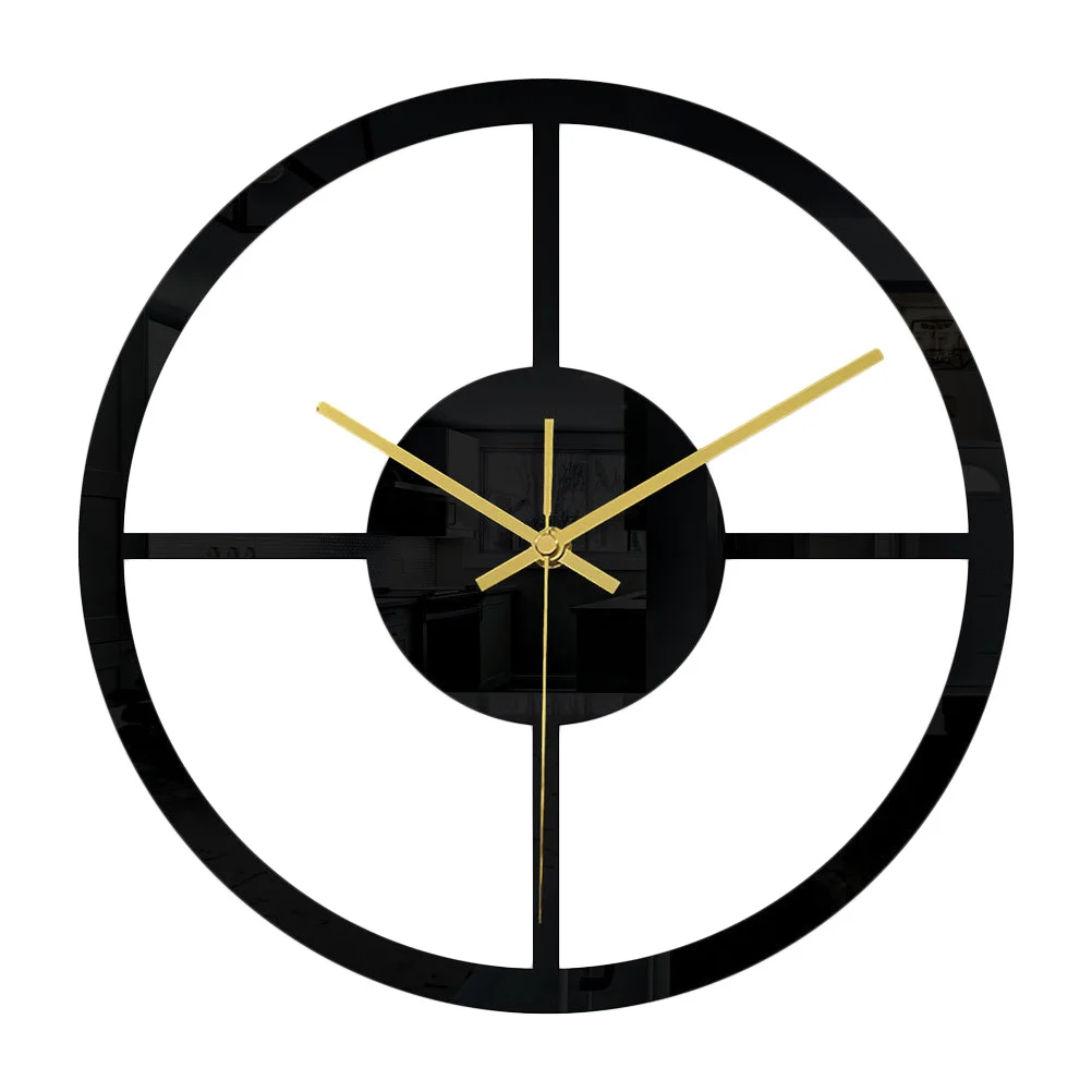 

Acrylic Number Silent Non Ticking Decorative Decorative Wall Clock for Living Room Bedroom Hotel Bar Black Wall Clock