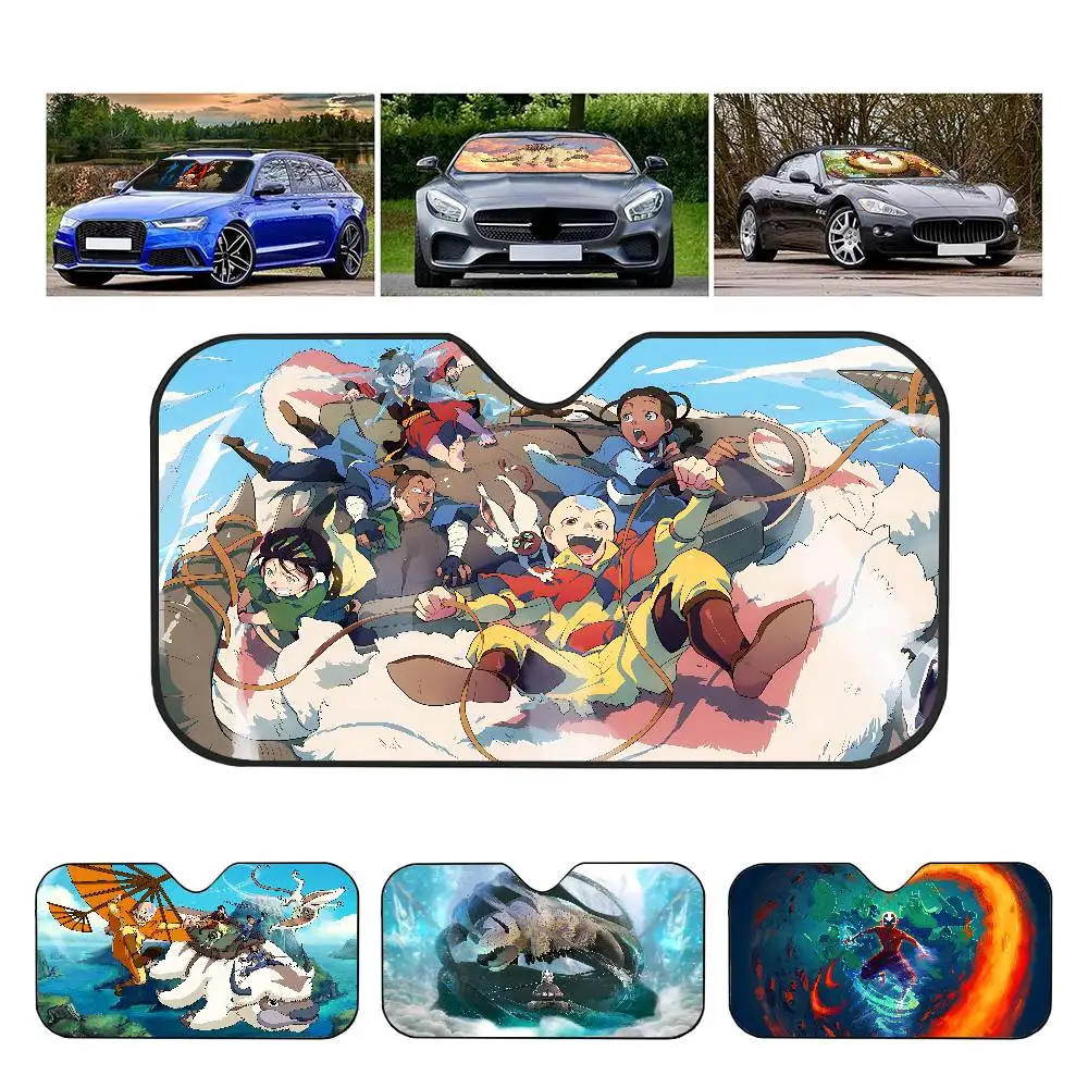 A-Avatar The Last Airbender Car Sunshade Window Self-priming Heat Insulation Electrostatic Adsorption Side Curtain Privacy Car