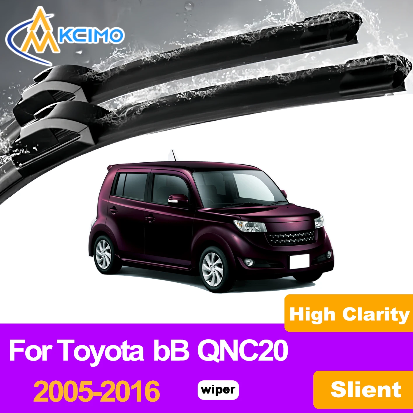 

Щетки стеклоочистителя KCIMO, 2 шт., для Toyota bB QNC20 2005-2016, высококачественные всепогодные резиновые автомобильные дворники премиум-класса