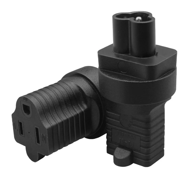 Black US NEMA 5-15R Female to IEC 320-C6 Male Travel Power Adapter Plug USA 3 Prong Receptacle To C6 Power Converter Connector