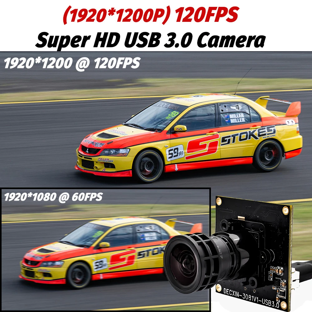 120fps USB3.0 Camera Module 2.3MP Global Shutter AR0234 1/2.6