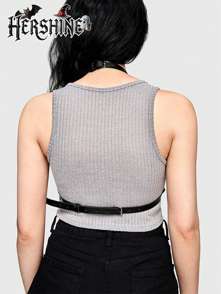 HERSHINE Set da 1 pezzo di decorazione a catena nera da donna, tracolla Y2K, gotico scuro, accessori per Halloween, accessori per il sesso da discoteca