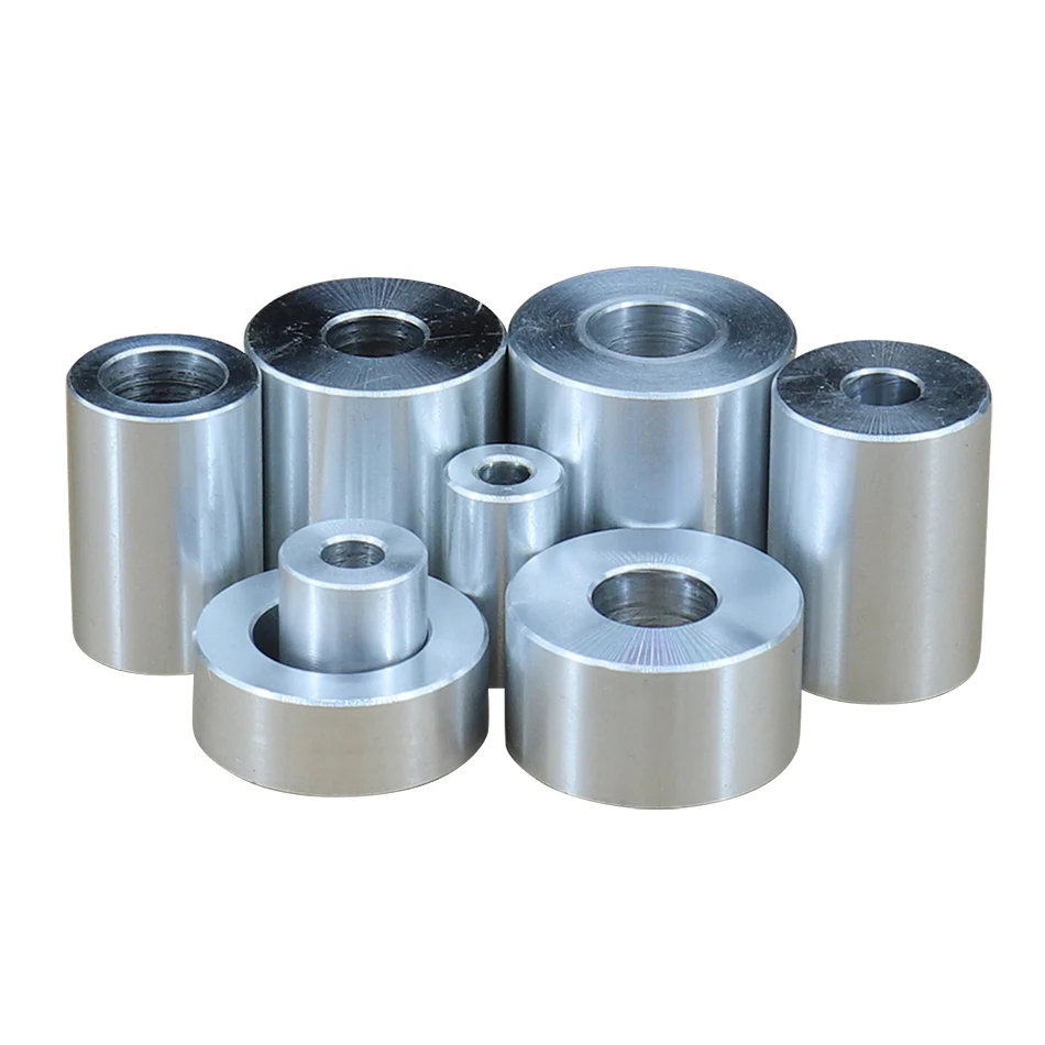 Diámetro 20MM M6 M8 M10 M12 junta de arandela de casquillo de aluminio hueco redondo sin rosca espaciador espaciador espesor 2/2/4/5/6/7/8/9/50mm