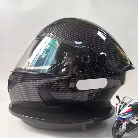 Unisex Carbon Fiber Full Face Motorcycle Helmet Four Seasons Riding Face Shield Included Men Women Cruising Helmet