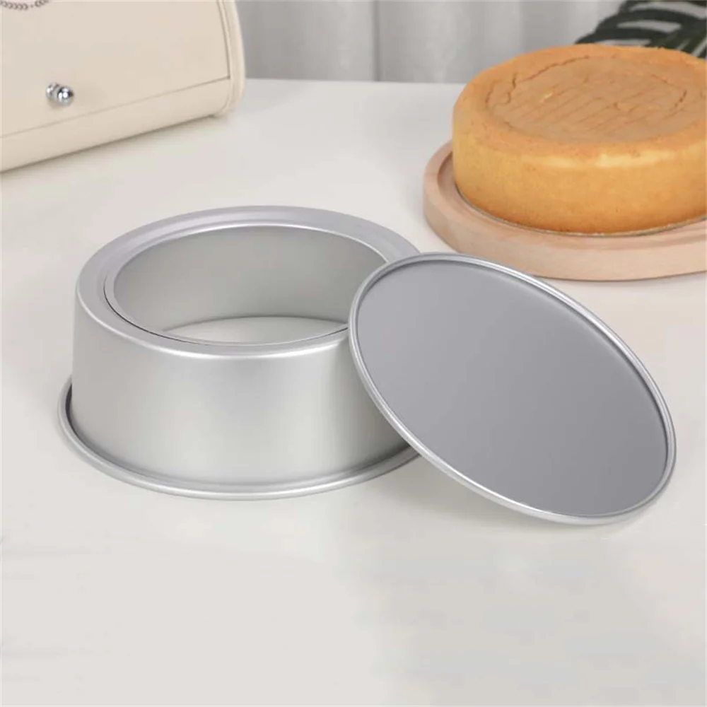 4/5/6/7/8 Inch Silver Tiered Round Cake Mold Aluminium Alloy DIY Cakes Pastry Mould Baking Tin Pan Cake Tools Removable Bottom