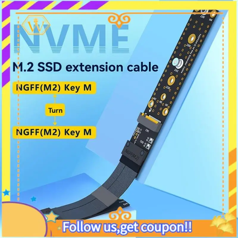 Último Cable de extensión M.2 SSD M.2(NGFF) Key M Nvme Cable de extensión extensor compatible con disco duro 2230/2240/2260/2280