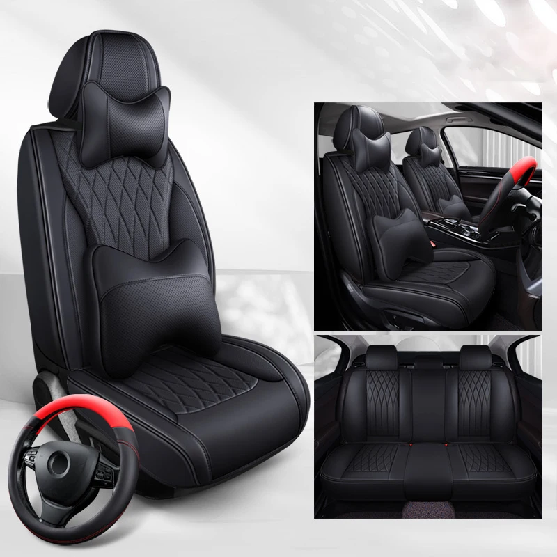 PU Car Seat Covers For Nissan Tiida March X Trail T32 Leaf Kicks Versa Navara D40 Rouge Qashqai J11 teana J32 Auto Accessories