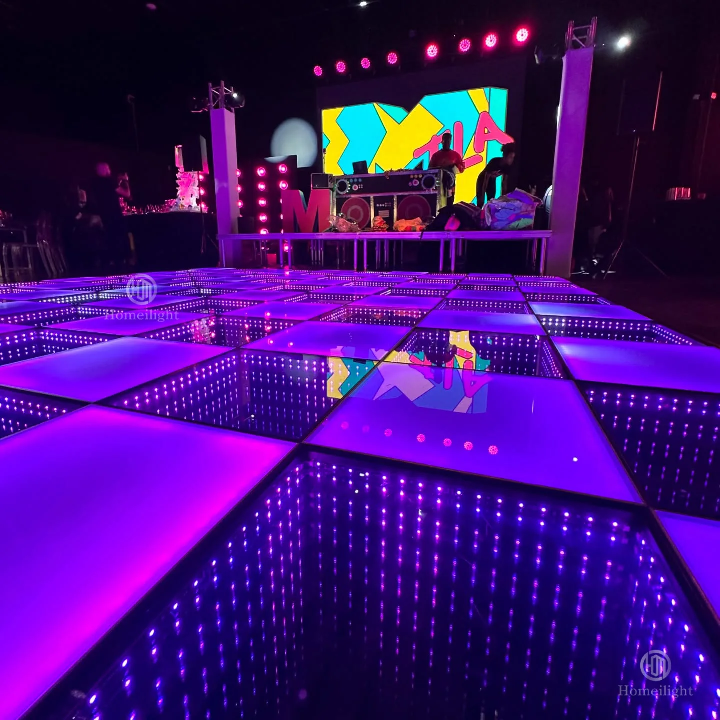 

LED Dance Floor Wedding Portable 3D Interactive Piste De Danse LED Infinity Mirror Easy to Install LED Dance Floor