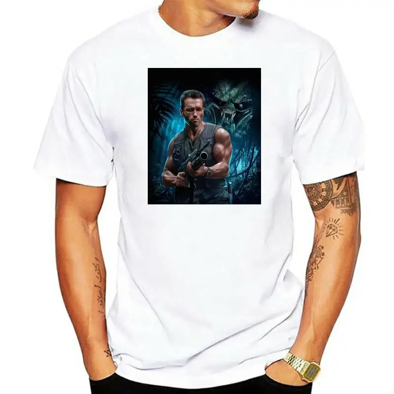 PREDATOR ARNOLD SCHWARZENEGGER POSTER ALIEN AVP MENS XMAS GIFT T Shirt Cotton Cool Design 3D T-Shirts Top Tee Plus Size